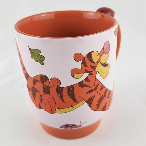 Disney Tigger Winnie The Pooh Mug Orange White 3D Scupted Lady Bug 🐞 - Picture 2 of 11